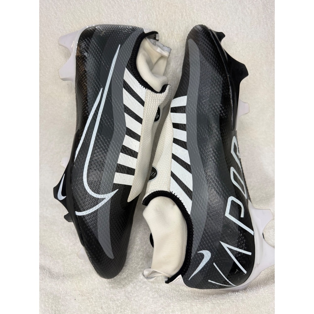 Nike Vapor Edge Pro 360 Football Cleats Mens Black White Grey Ghost Lace - Picture 3 of 7